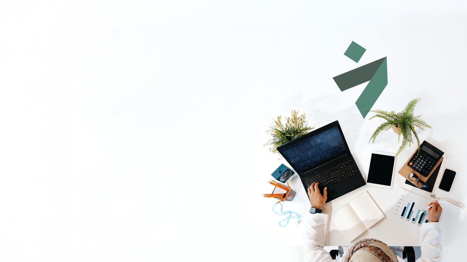 An accountant in Muscat validating an e-invoice on a tablet